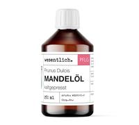 Aceite de almendras prensado en frío, 250 ml, 100 % aceite de almendras puro (Prunus Dulcis) de wesentlich. Aceite fino para el cuidado de la piel y el cabello, perfecto para masajes