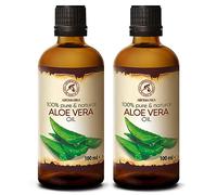 Aceite de Aloe Vera 2x100ml - Aloe Barbadensis - Brasil - 100% Natural 200ml - Botella de Cristal - Cuidado Intensivo para el Rostro - Cuerpo - Masaje - Cosmético para el Cuidado Corporal