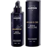 Aceite de Argán 100% Puro de Marruecos Enriquecido con CBD - Prensado en Frío - Vegano - Fórmula Avanzada - Cabello, Rostro, Cuerpo, Uñas, Cejas, Barba - 100 ml - Aldous by Anna Moolins