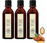 Aceite de argán marroquí para el cabello, aceite de argán orgánico marroquí para el cabello, mejora el encrespamiento y la división, hace que el cabello sea suave (3PCS)