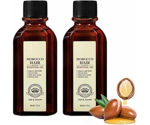 Aceite de argán marroquí para el cabello, aceite de argán orgánico marroquí para el cabello, mejora el encrespamiento y la división, hace que el cabello sea suave (2PCS)