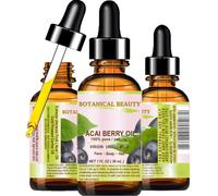 Aceite de bayas de a a Botanical Beauty. Aceite portador 100 % puro, virgen, natural y sin refinar, prensado en fr o. 15 ml. Para rostro, piel,