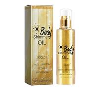 Aceite de brillo corporal per Il Corpo Illuminante per Il Viso Luminizer Corpo Highlighter Oli Brillanti Olio Glitter Shimmer Impermeabile Duraturo Idratante Liquido Luminizer (Oro, 100 ml)
