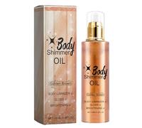 Aceite de brillo corporal per Il Corpo Illuminante per Il Viso Luminizer Corpo Highlighter Oli Brillanti Olio Glitter Shimmer Impermeabile Duraturo Idratante Liquido Luminizer (Oro Marrón, 100 ml)