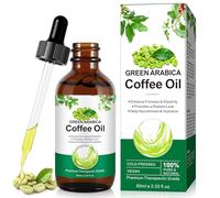 Aceite de café para la cara, 100% puro y natural, contra las arrugas para la cara y el cabello, aceite de café arábica verde antihinchazón y piel firme, aceite de café prensado en frío y vegano, 60 ml