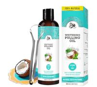 Aceite de coco enjuague bucal para dientes, Con raspador de lengua, Mejorar el mal aliento