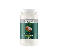 DRASANVI ACEITE DE COCO VIRGEN EXTRA KETO CERTIFICADO BIO - Cocos procedentes de agricultura ecológica - Apto para cocinar, freír, hornear - VEGANO - SIN GLUTEN - Envase de cristal - 500ml