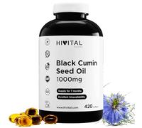 Aceite de Comino Negro 1000 mg. 420 cápsulas blandas para 7 meses. Aceite Natural Prensado en Frío de Nigella Sativa Egipcio con 55% de Ácido Linoleico. Black Seed Oil. Fabricado en España por HIVITAL