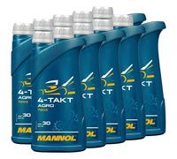 Aceite De Cortacésped 10x 1 Litro MANNOL 4 Tiempos Agro SAE 30 Aceite De Motor