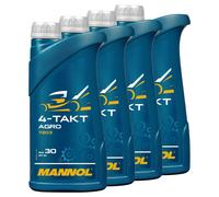 Aceite De Cortacésped 4x 1 Litro MANNOL 4 Tiempos Agro SAE 30 Aceite De Motor