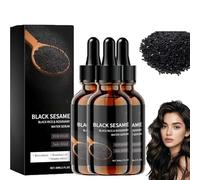 Aceite de crecimiento del cabello de sésamo negro, aceite de comino negro para el crecimiento del cabello, nutre el cabello, mejora el cabello seco y encrespado, adecuado para hombres y mujeres. (3