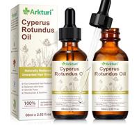 Aceite de Cyperus Rotundus, aceite natural de Cyperus rotundus para depilación. Ayuda a reducir el crecimiento del vello no deseado, Repara Piel y Cierra Poros. Apto para todo tipo de pieles (2PCS)