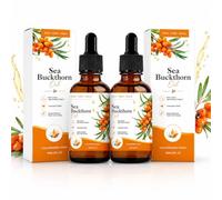 Aceite de espino amarillo prensado en frío, aceite facial orgánico rico en | 60 ml de aceite de espino amarillo rico en Omega-7 y vitamina E, aceite vegetal virgen para cara, cuerpo y cabello