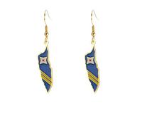 Aceite de goteo Aruba Mapa Bandera Pendientes Para Mujer Acero Inoxidable Oro Plata Color Charm Islas Caribeñas Joyería Regalo