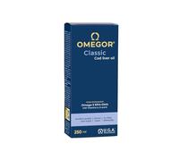 Aceite de Hígado de Bacalao Liquido OMEGOR Classic 250ml - Sin Sabor a Aceite de Pescado - Omega3 EPA y DHA 1000mg Liquido con Vitaminas A, D y E