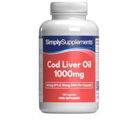 Aceite de hígado de bacalao puro 1000 mg | Favorece la salud del cerebro, la vista y el sistema inmunitario | Rico en ácidos grasos omega 3 | 240 mg de EPA y 270 mg de DHA por dosis | 180 cápsulas