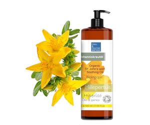 Aceite de Hiperico, Hierba de San Juan, Hidratante, Facial, Piel Seca, Alivio Pieles Irritadas, Cicatrizante, Aceite Portador, Masaje Relajante, Corporal, Anticelulitico, Aceite Muscular - 500 ml