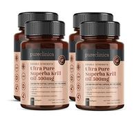 Aceite de Kril Ultra Puro 500mg x 480 cápsulas (4 frascos) - de las limpias aguas del Antártico que dan un rico suministro de Astaxantina y Omega 3.