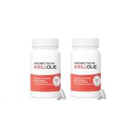 Aceite de krill antártico 500 mg - Omega-3 con astaxantina - Articulaciones y corazón - Sin gluten sin OGM - 60 unidades,2Pcs