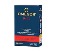 Aceite de Krill Omega 3 IFOS Certificado - OMEGOR Krill Oil Omega3 EPA y DHA con Fosfolípidos, Colina y Astaxantina de Alta Biodisponibilidad - sin Sabor a Pescado (60 Cápsulas)