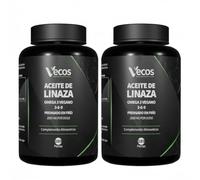 Aceite de Linaza 2000 mg - 180 Perlas - Omega 3 Vegano 3-6-9 - Prensado en Frío - Con ALA, Ácido Linoleico, Ácido Oleico y Vitamina E - Vecos Nucoceutical (360 Cápsulas (2 Botes))