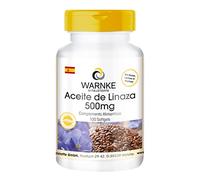 Aceite de Linaza 500mg - Prensado en frío - 58% de Ácido Alfa - Linoleico - Ácidos grasos Omega 3 - 100 cápsulas | Warnke Vitalstoffe - Calidad de farmacia alemana