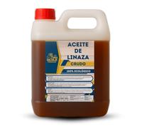 Aceite de Linaza CRUDO para la Madera | Ladrillo, Terrazo, Teja | Nutrición | Protección (5 LITRO) BRICOSALVAJE PREMIUM