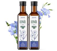 Aceite de Linaza Monte Nativo (2x500ml) - Aceite de Linaza Prensado en Frío, Virgen y Sin Refinar - Ácidos Grasos Omega Para el Bienestar y el Cuidado de la Piel