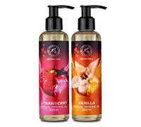 Aceite de Masaje 2x200ml - Fresa & Vainilla - Aceite Corporal - Masaje y Relajación