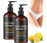 Aceite de masaje anticelulítico, aceite reafirmante de masaje corporal con colágeno, tratamiento hidratante y suavizante; reduce la flacidez y las líneas de expresión; para piernas, caderas, brazos y