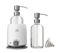 Aceite de masaje, calentador de aceite de masaje, calentador con jarra de cristal, calentamiento rápido en 5 minutos, relajación gracias a un agradable masaje cálido