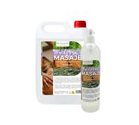 Aceite de Masaje con Romero, Almendra, Lavanda e Hinojo - Relajante, Revitalizante y Aromático - Textura Suave, Hidratante y Profesional - 5L + Botella Dosificadora 1L