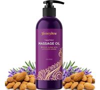 Aceite de masaje de aromaterapia para una cita nocturna, no graso, no mancha, irresistiblemente sedoso, aceite de masaje de lavanda para la piel con aceite nutritivo de almendras dulces y aroma de