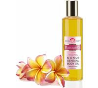 Aceite de Masaje Flor de Monoï, Hidratante y Reafirmante, Experiencia SPA en Casa, Apto para Todo Tipo de Piel, Amarillo, Masaje Romantico, 200 ml