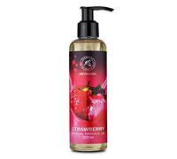 Aceite de Masaje Fresa 200ml - Aceites de Almendras y de Semilla de Uva - Aceite Corporal - Aceite de Masaje y Relajación