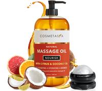 Aceite de masaje nutritivo natural con bola de rodillo de masaje: los aceites teraputicos de masaje de ctricos y coco con aceites esenciales hidrat