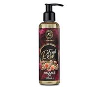 Aceite de Masaje Rosa 200ml - Aceite Corporal Relajante con Palo de Rosa - Semilla de Uva - Jojoba - Almendra - Aceites de Melocotón y Extracto de Rosa - Aceite de Masajes para Parejas