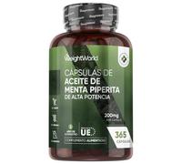 Aceite de Menta Piperita 200mg en 365 Cápsulas Blandas - 1 Año Completo de Suministro de Aceite de Menta Fresca Concentrado, Fuente Natural de Mentol, Sin OGM, Sin Gluten