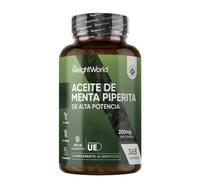 Aceite de Menta Piperita 200mg en 365 Cápsulas Blandas, 1 Año de Suministro | Aceite de Menta Fresca Concentrado, Fuente Natural de Mentol, Sin OGM, Sin Gluten ni Lactosa