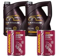 Aceite de motor 10 L Mannol Extreme 5W-40 2x Motor Flush ADDITIV