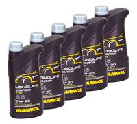 Aceite de Motor 5 X 1 Litro Mannol Longlife 508 509 SAE 0W20 Api Sp Acea C5 VW