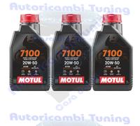 Aceite De Motor Cambio Moto Motul 7100 20W50 4T MA2 100% Sintético 3 Litros
