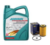 Aceite de Motor Kit 10W-40 Addinol 5Litro + Filtro para Mercedes Clase A Vaneo