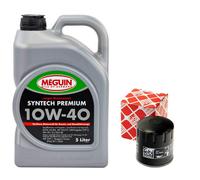Aceite de Motor Kit 10W-40 Meguin 5Litro + Filtro 38564 para VW Lupo 1.0 6X1