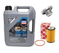 Aceite de Motor Kit 5W-30 5Litro + Filtro + Tapón Drenaje para Opel Astra Saab