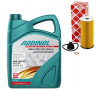 Aceite de Motor Kit 5W-30 Addinol 5Litro + Filtro 47224 para BMW X1 2er Mini