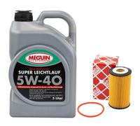 Aceite de Motor Kit 5W-40 Meguin 5Litro + Filtro 37257 para Alfa Romeo 159 1.8