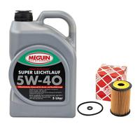 Aceite de Motor Kit 5W-40 Meguin 5Litro + Filtro 37417 para Mercedes Clase Vaneo