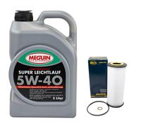 Aceite de Motor Kit 5W-40 Meguin 5Litro + Filtro Sh 453 L para BMW 3er Lancia