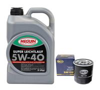 Aceite de Motor Kit 5W-40 Meguin 5Litro + Filtro Sm 109 para MG Opel Omega A
